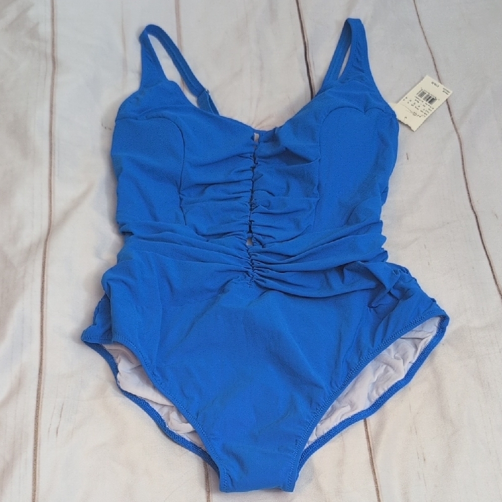 Gottex Royal Blue size 10 One Piece Swimsuit Beautiful Cutout Sexy Details NEW